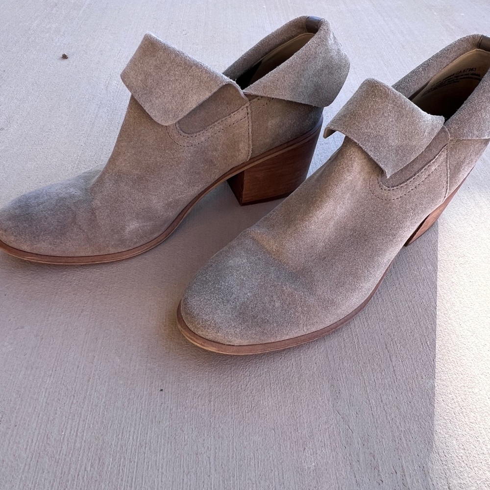 bp Suede Fold-Over Ankle Booties in Taupe - Picture 6 of 6